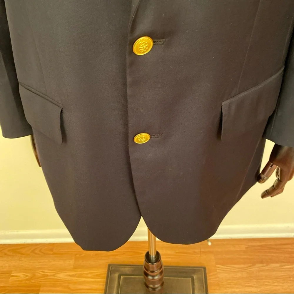 Brooks Brothers Mens Blue Country Club Loro Piana 41R Gold‎ Buttons Sport Coat